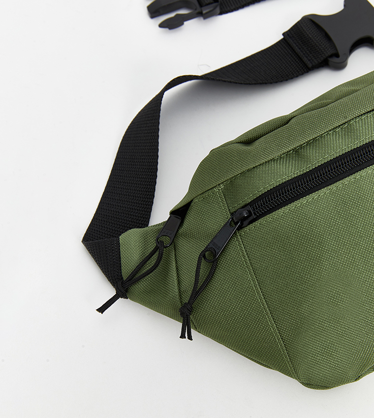 Print Detail Zippered Waist Bag