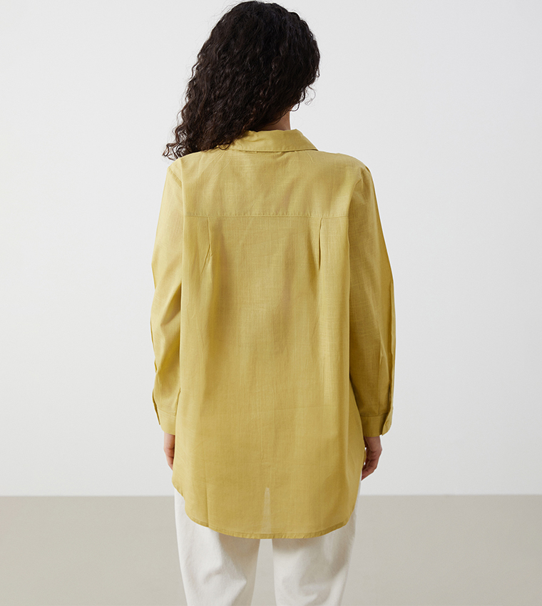 Solid Long Sleeves Shirt Tunic
