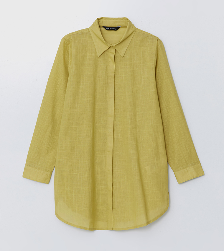 Solid Long Sleeves Shirt Tunic