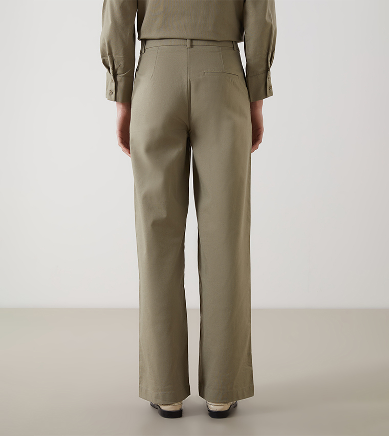 Linen Blend Standard Fit Trousers