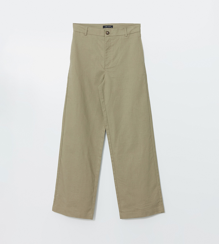 Linen Blend Standard Fit Trousers
