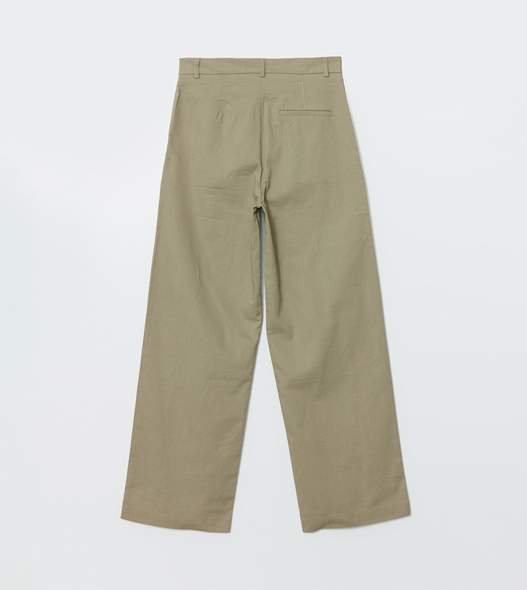 Linen Blend Standard Fit Trousers