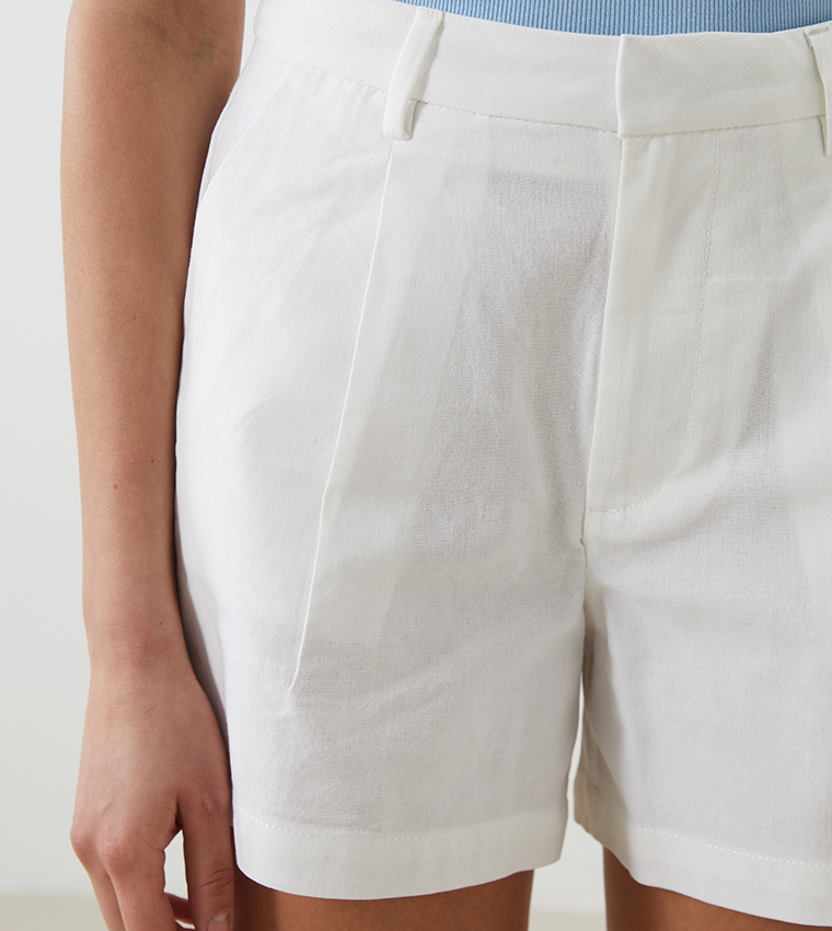 Loose Fit Linen Blend Shorts