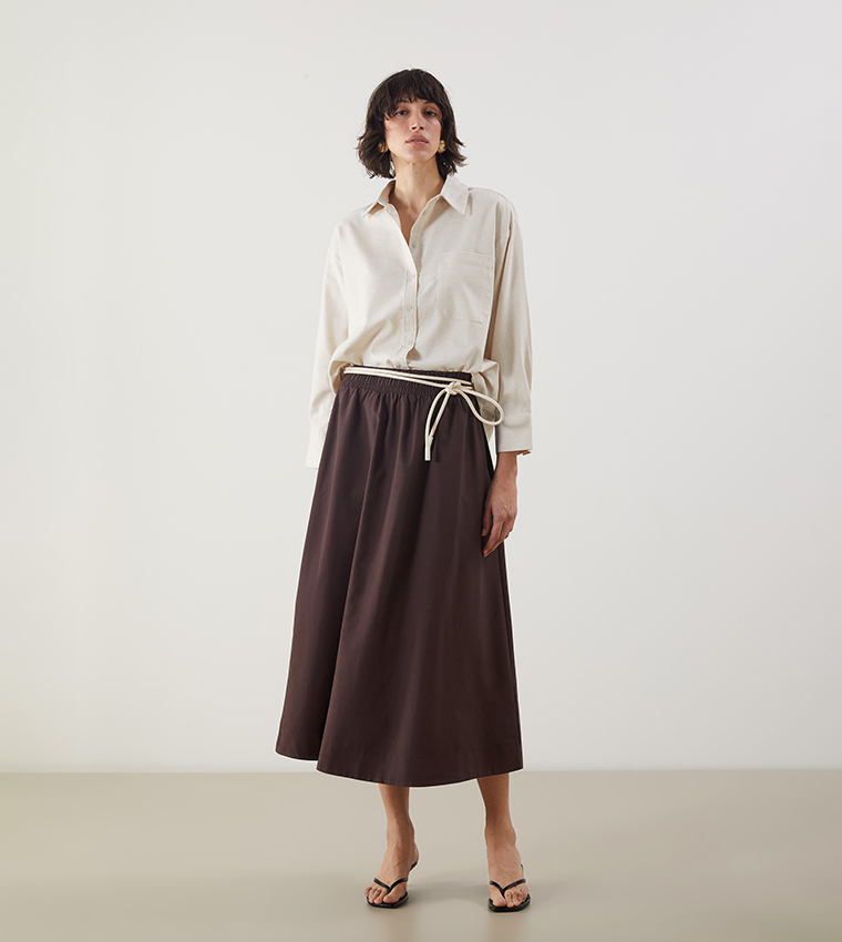 Solid Relaxed Fit Pocket Linen Shirt