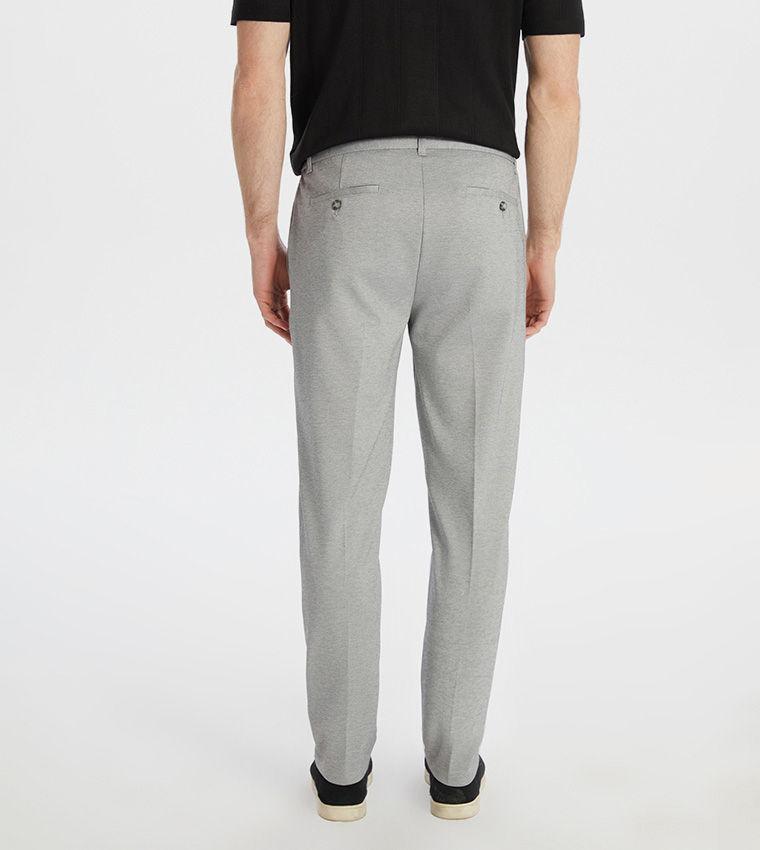 Solid Mid-Rise Trousers