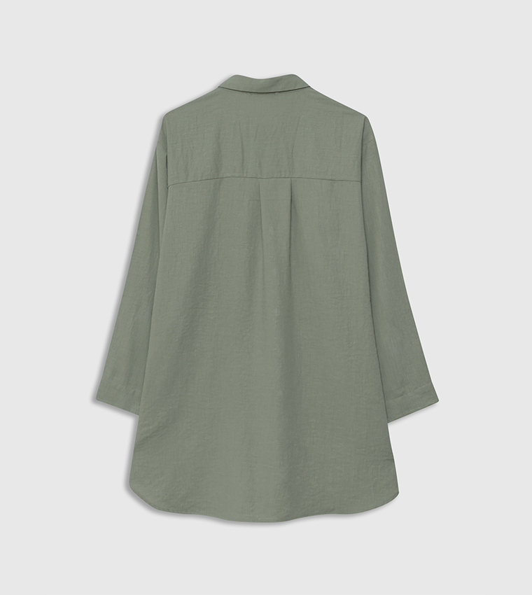 Solid Long Sleeves Tunic Shirt