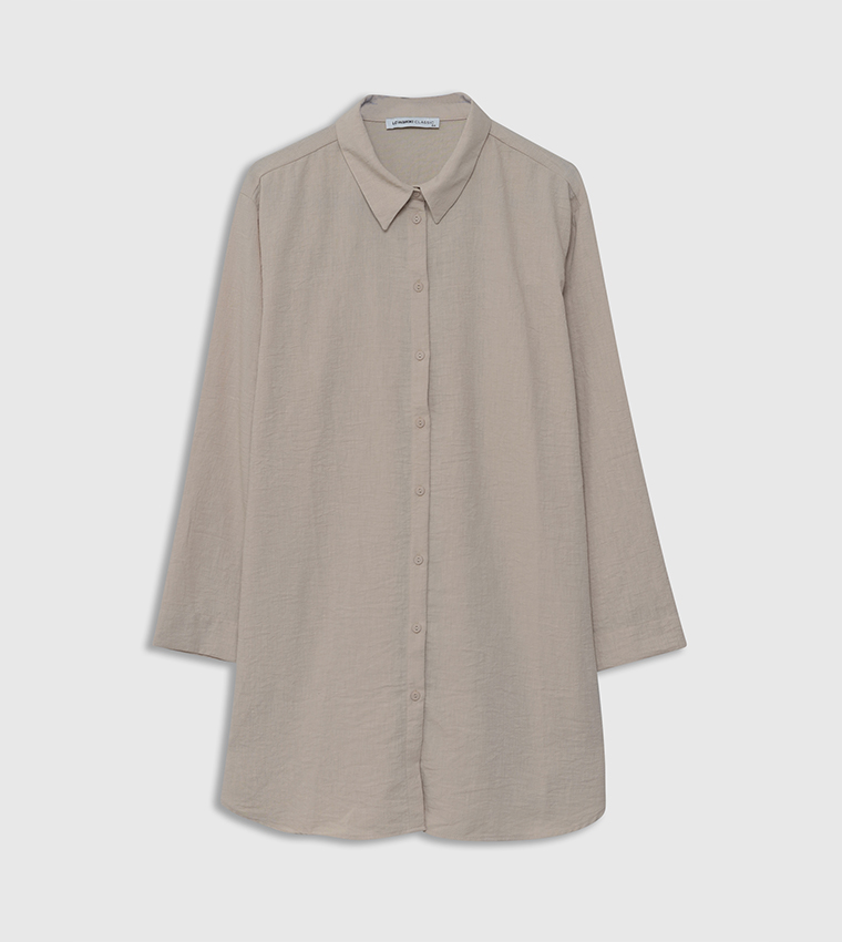Solid Long Sleeves Tunic Shirt