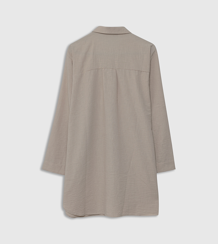 Solid Long Sleeves Tunic Shirt