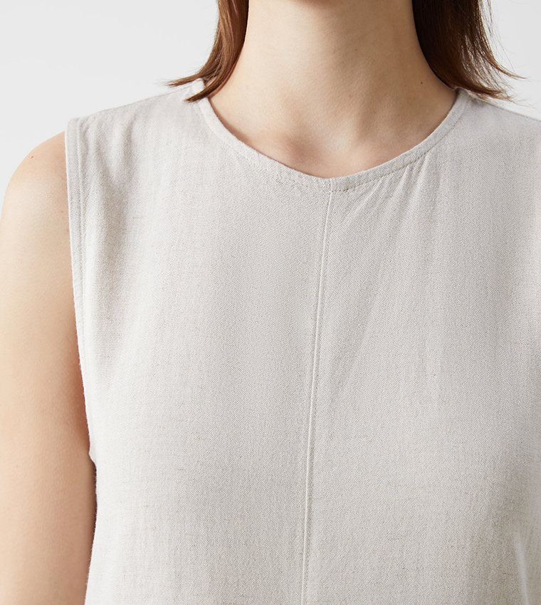 Pocket Detail Sleeveless Maxi Dress