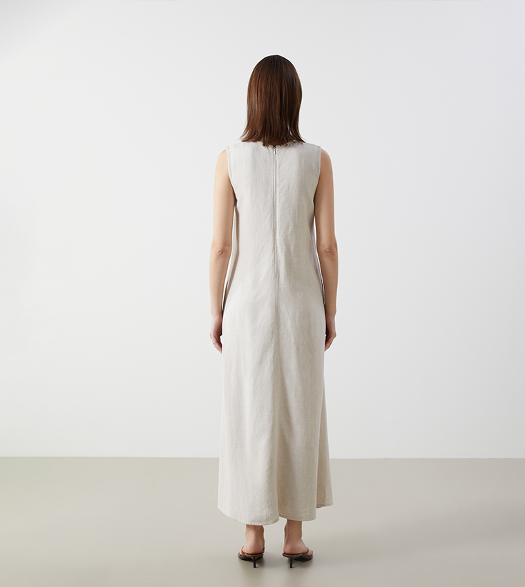 Pocket Detail Sleeveless Maxi Dress