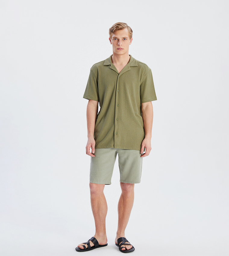 Textured Revere Collar Shirt