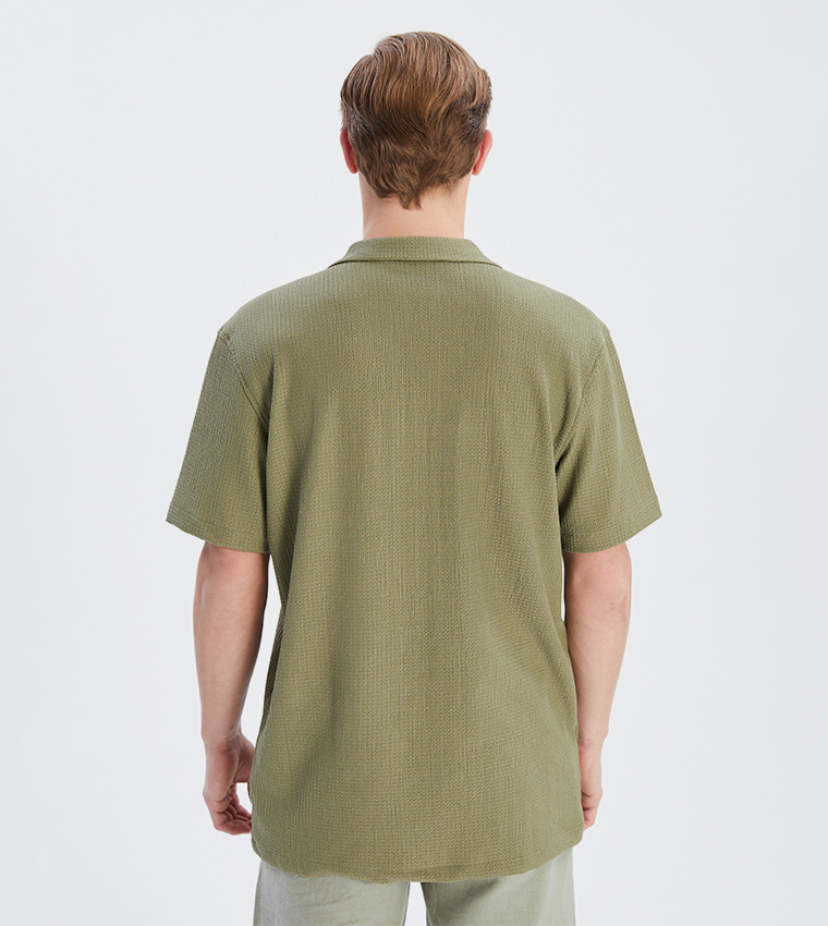 Textured Revere Collar Shirt