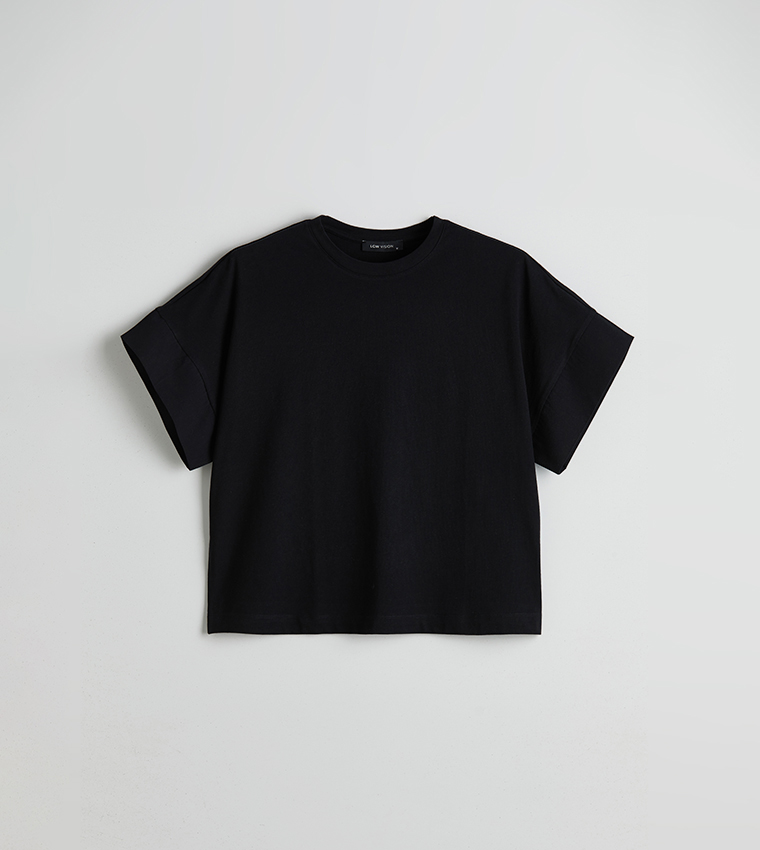 Solid Crew Neck Short Sleeves T-Shirt