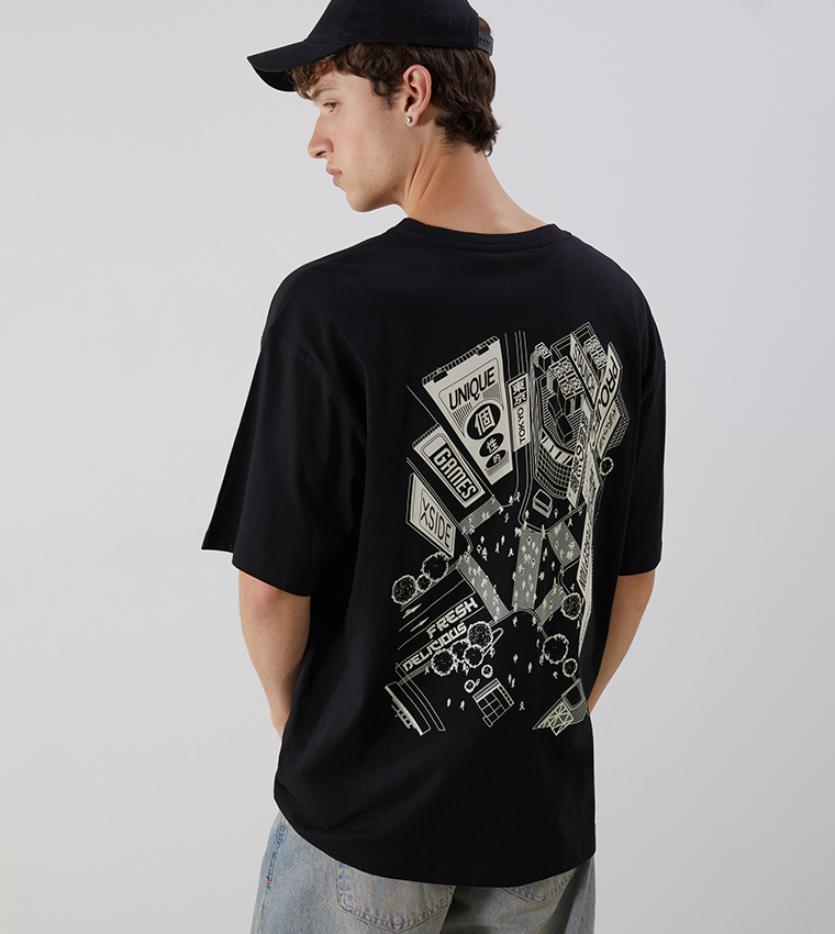 Printed Crew Neck Jersey T-Shirt