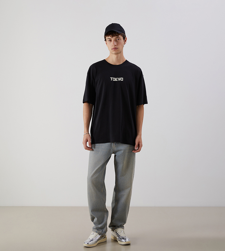 Printed Crew Neck Jersey T-Shirt