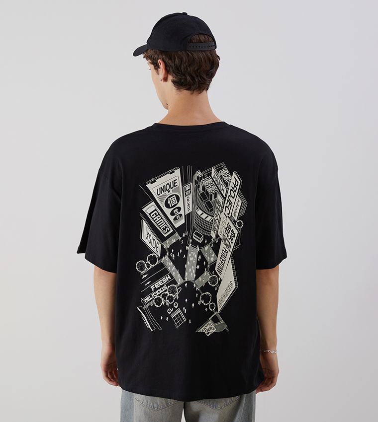 Printed Crew Neck Jersey T-Shirt