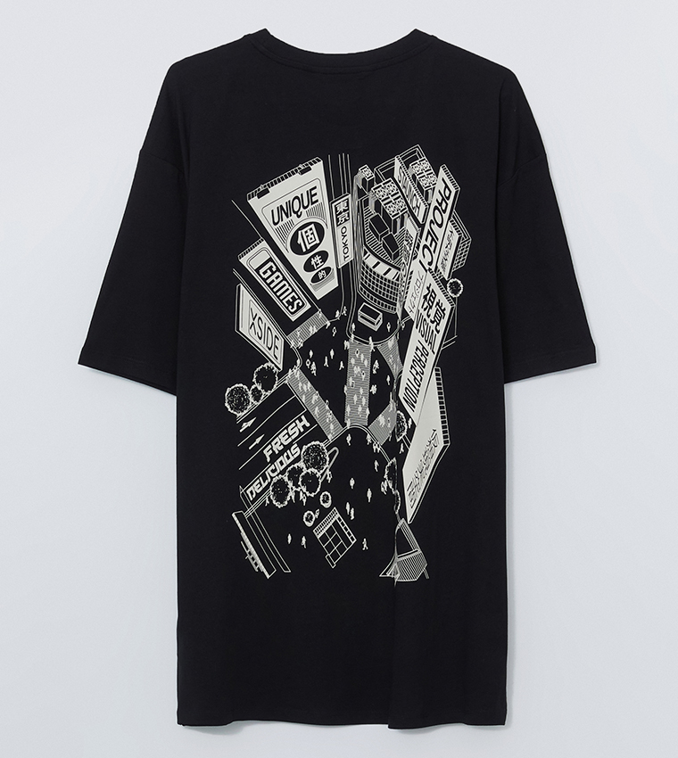 Printed Crew Neck Jersey T-Shirt