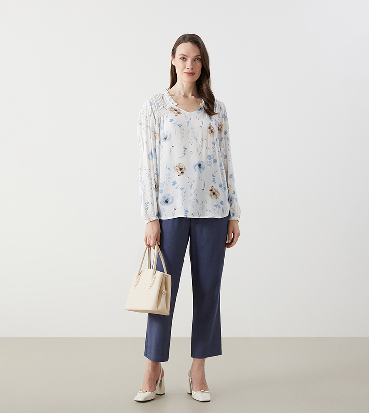 Floral Printed Long Sleeves Top