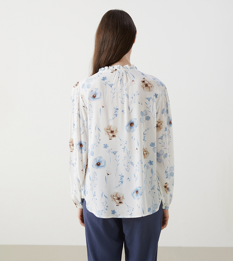 Floral Printed Long Sleeves Top