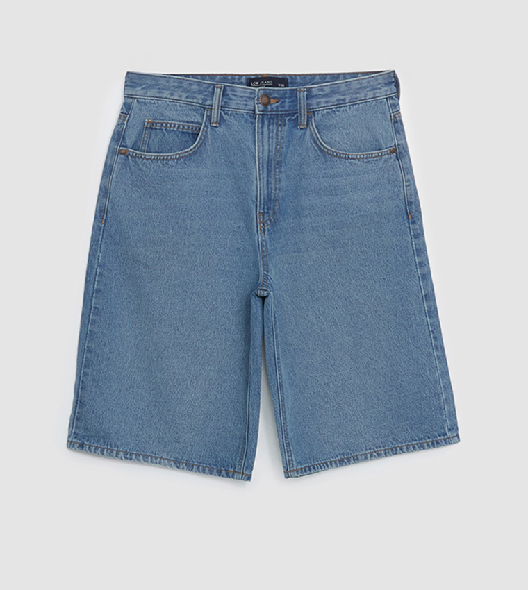 Washed Denim Shorts