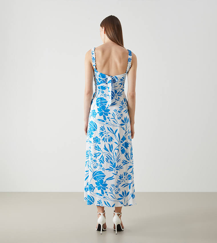Floral Patterned Strappy Maxi Dress