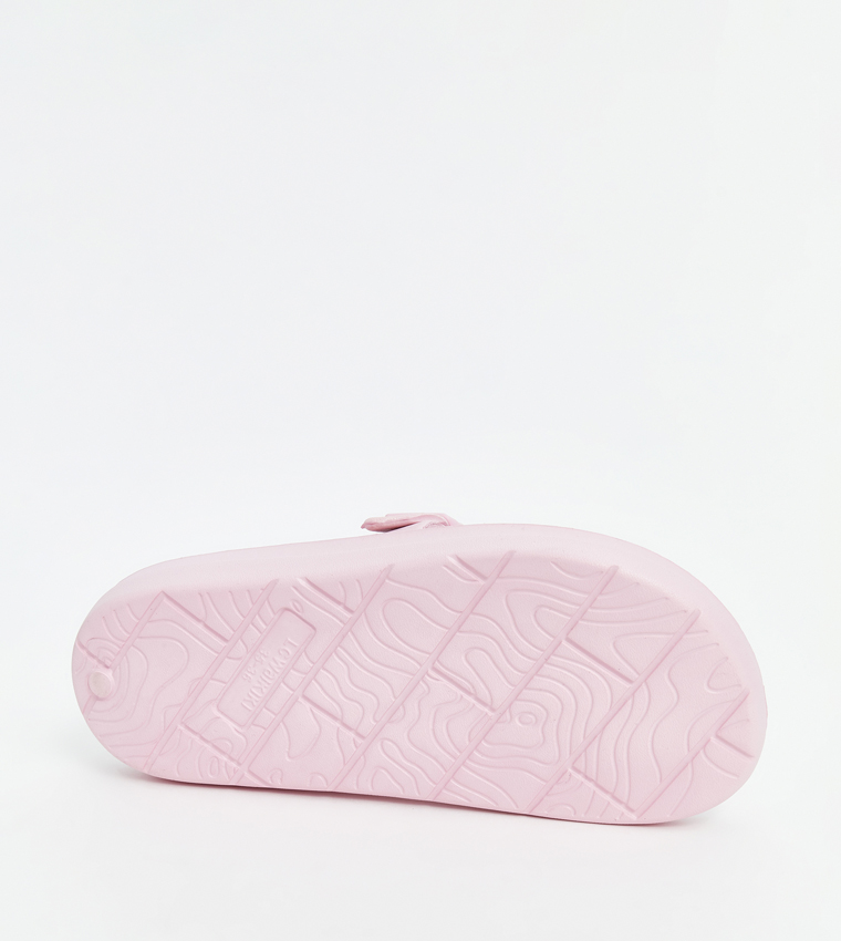Double Strap Buckle Detail Comfort Sandals