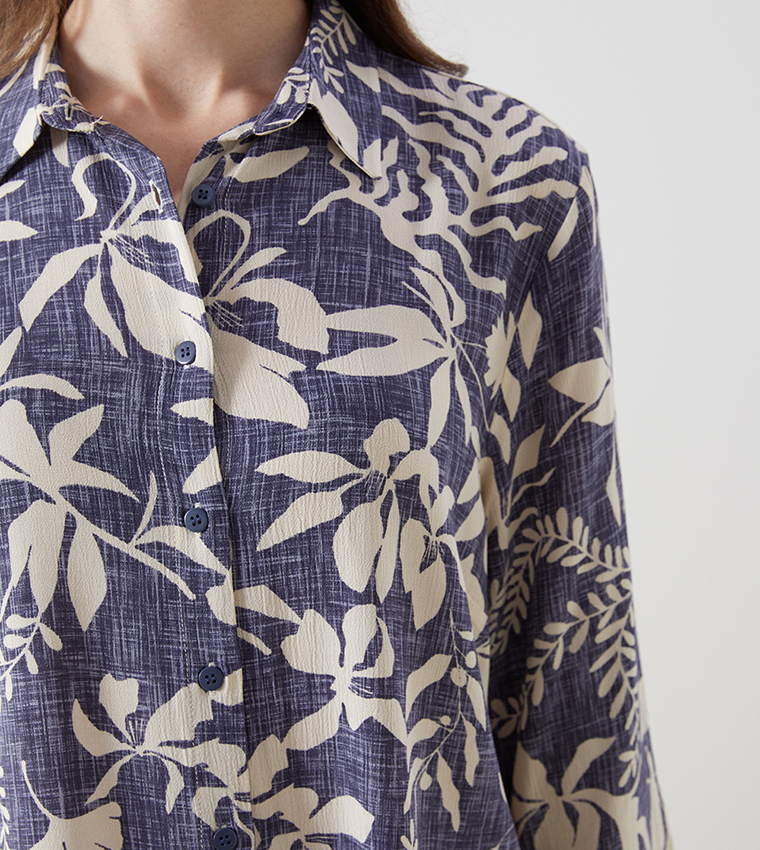 Patterned Button-Front Clothing Set