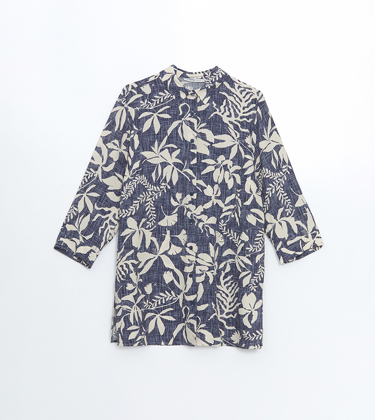 Patterned Button-Front Clothing Set