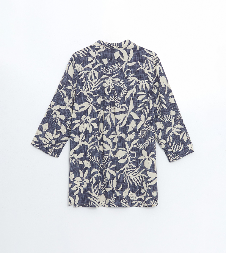 Patterned Button-Front Clothing Set