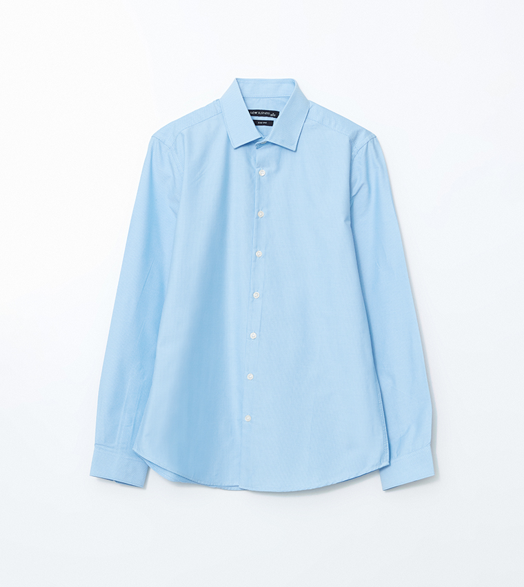 Dobby Weave Slim Fit Long Sleeves Shirt