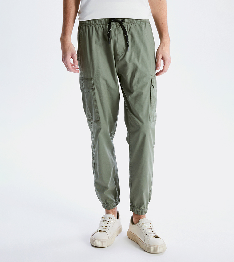 Drawstring Waist Cargo Jogger Pants