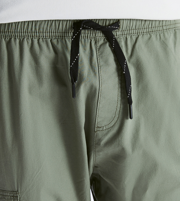Drawstring Waist Cargo Jogger Pants