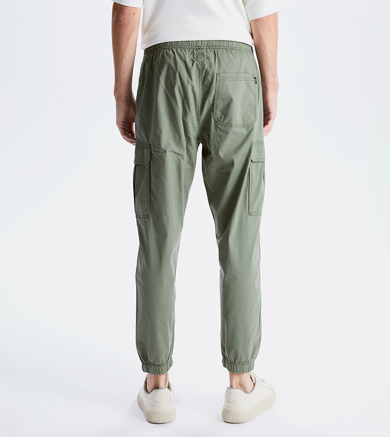 Drawstring Waist Cargo Jogger Pants