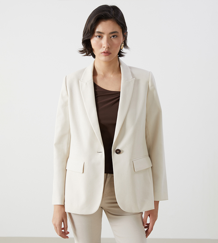 Single Breasted Lapel Collar Blazer