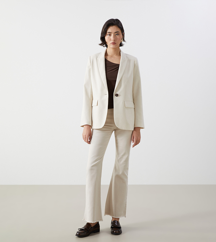 Single Breasted Lapel Collar Blazer