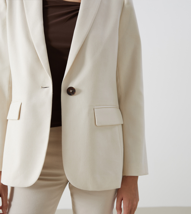 Single Breasted Lapel Collar Blazer