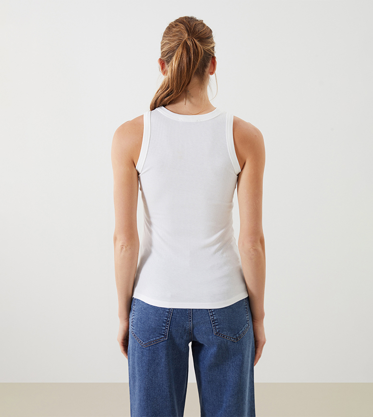 Rhinestone Embellished Sleeveless Top