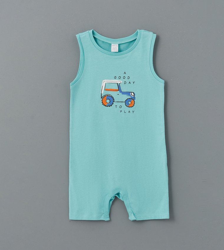 Pack of 2 Printed Short Sleeves Overalls