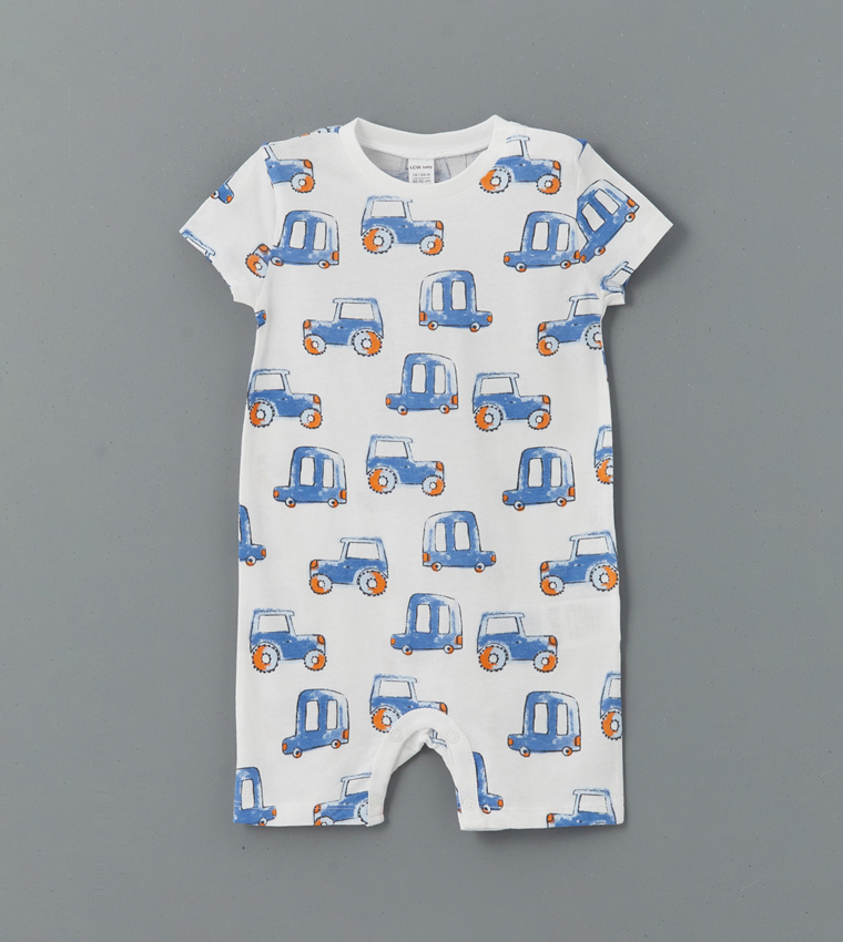 Pack of 2 Printed Short Sleeves Overalls