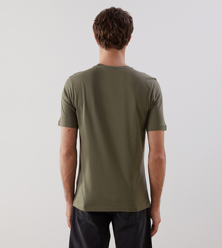 Printed Crew Neck Combed Cotton T-Shirt