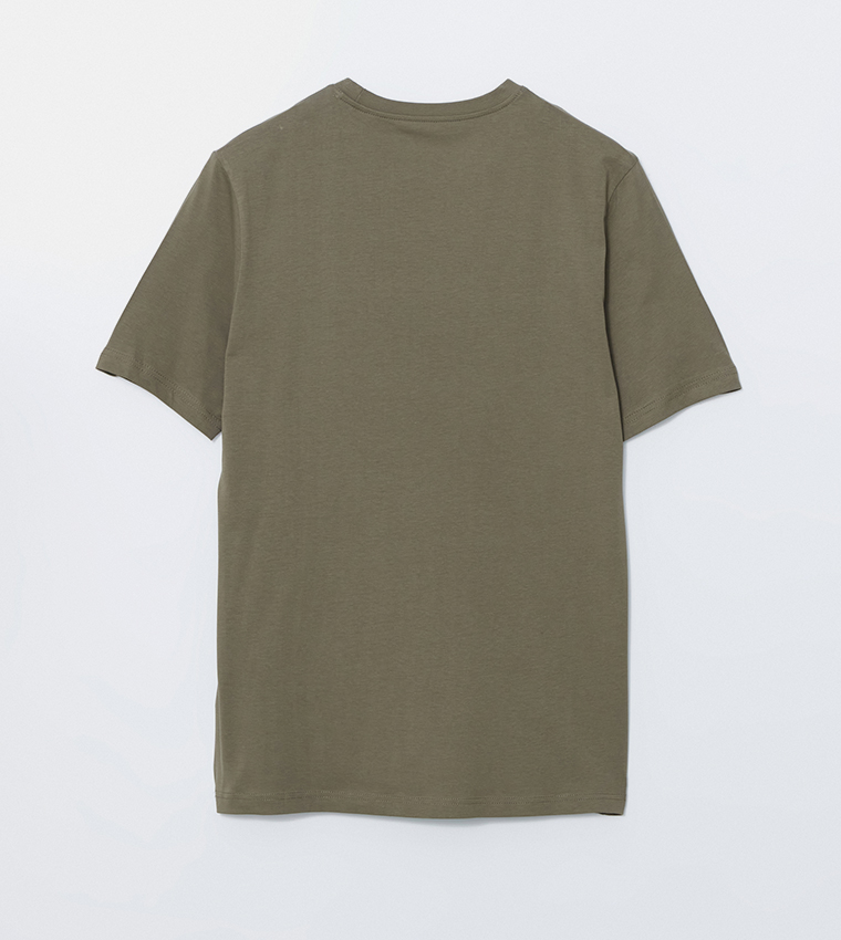 Printed Crew Neck Combed Cotton T-Shirt