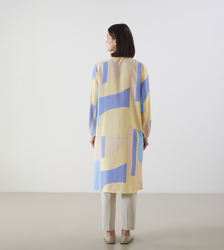 Patterned Long Sleeves Shirt Tunic
