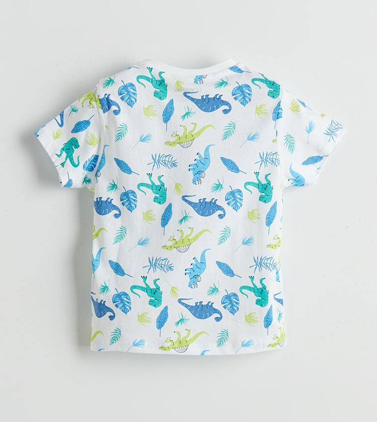 Dinosaur Printed Crew Neck Pyjama Set