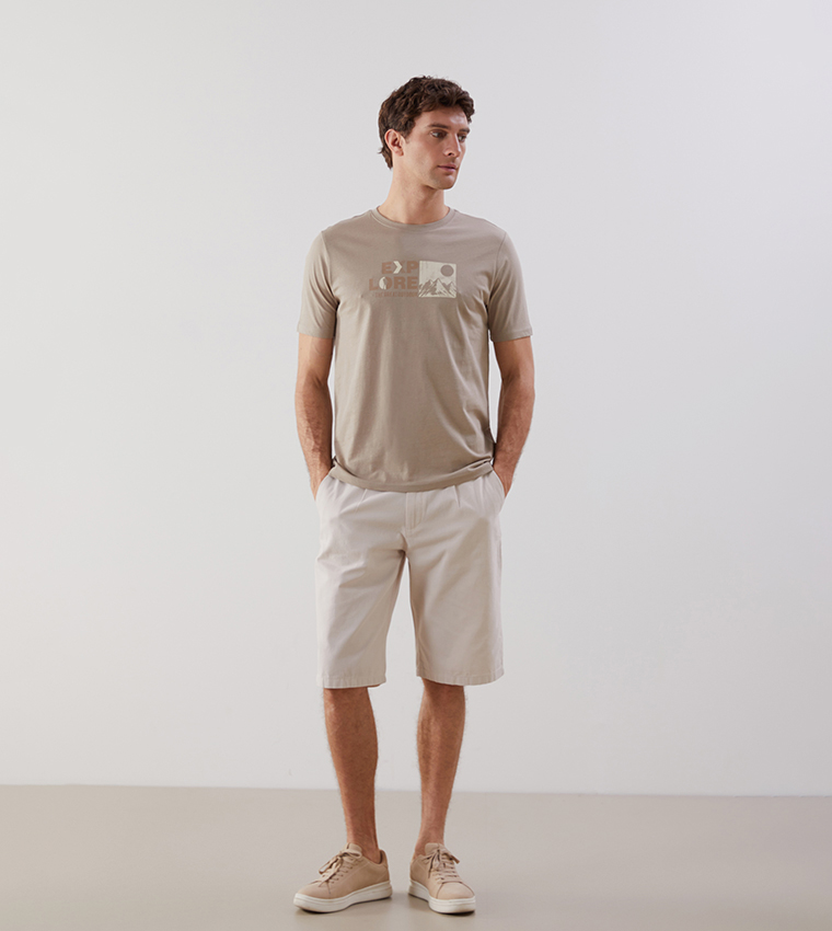 Printed Crew Neck Jersey T-Shirt