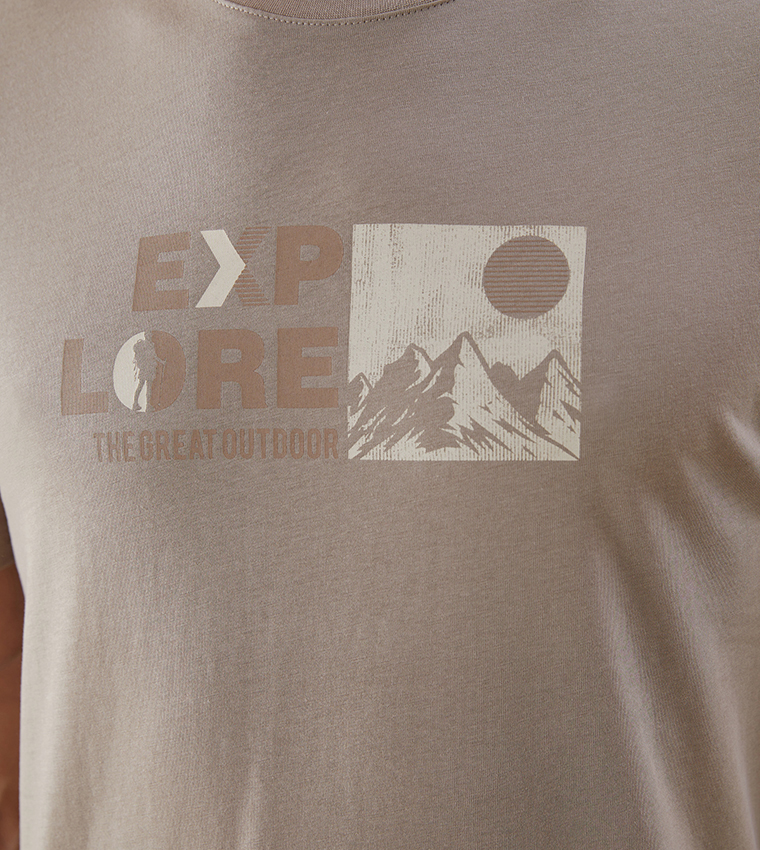 Printed Crew Neck Jersey T-Shirt
