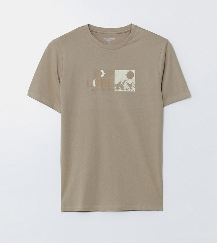 Printed Crew Neck Jersey T-Shirt