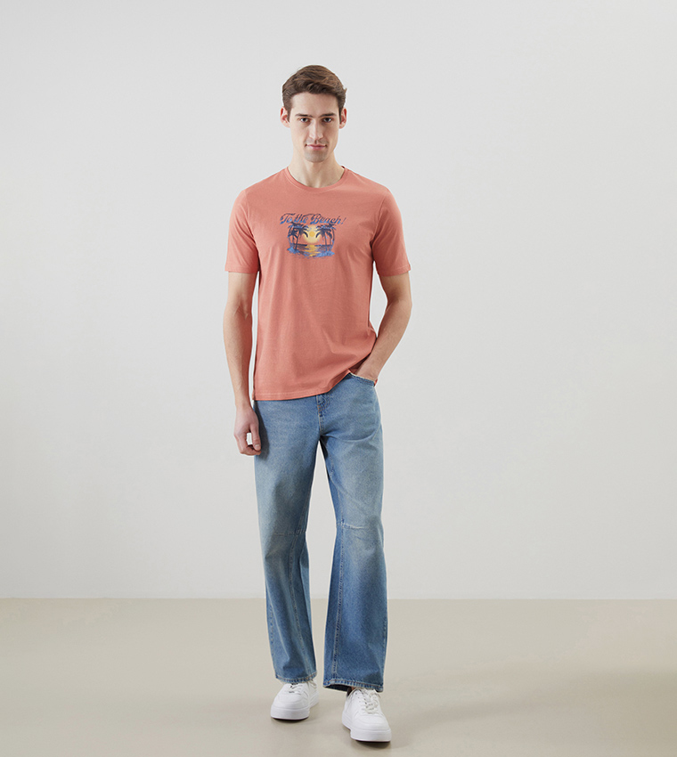 Printed Crew Neck Jersey T-Shirt