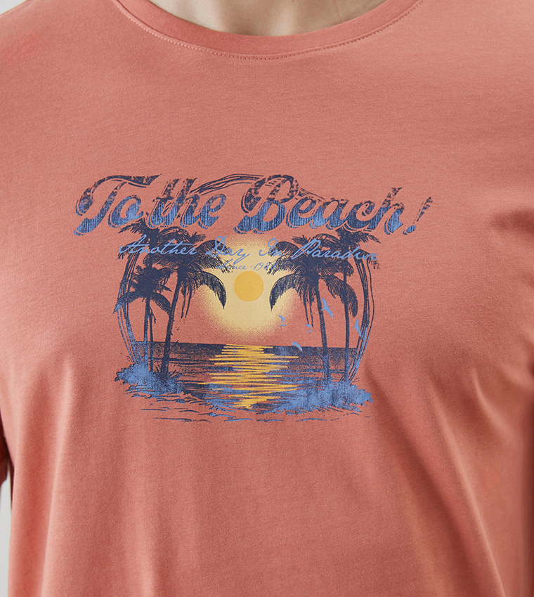 Printed Crew Neck Jersey T-Shirt