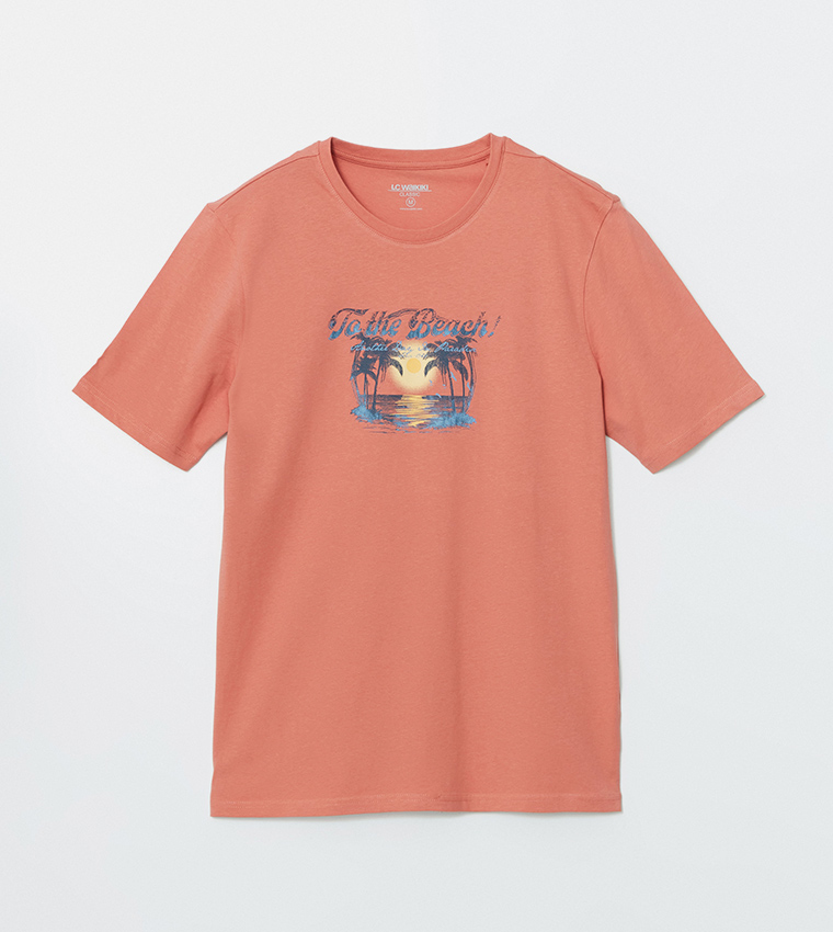 Printed Crew Neck Jersey T-Shirt