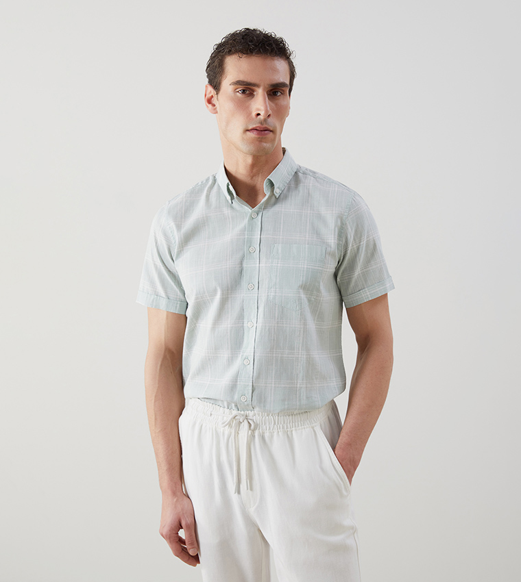 Plaid Regular Fit Poplin Shirt